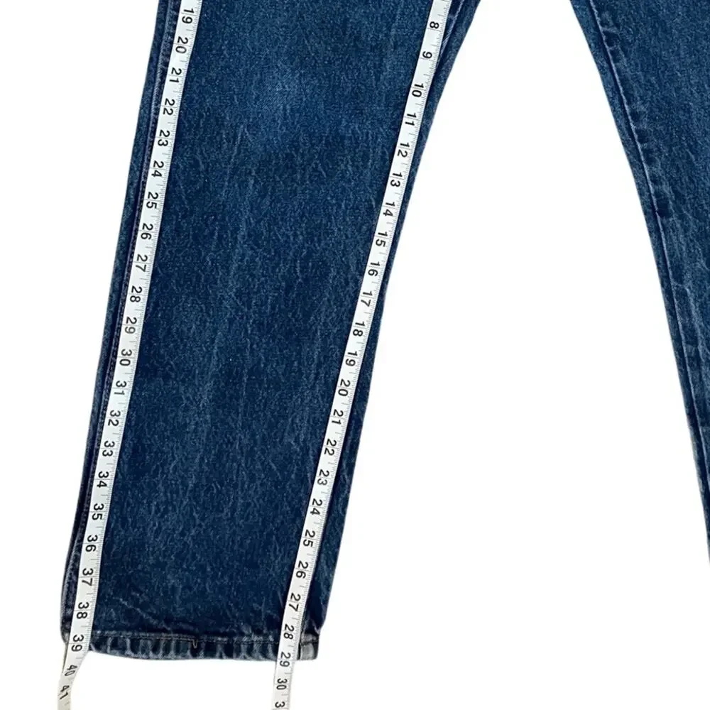 Rustler Blue Straight Jeans with Regular Fit and Contrast Stitching 34X30